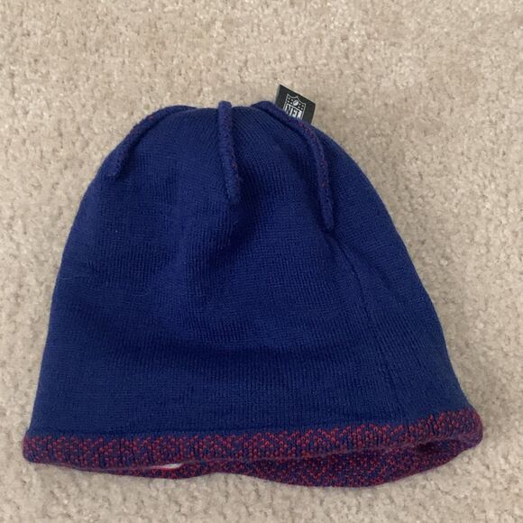NFL 47 Brand NY Giants Knit Hat Blue White Red Puffball One Size NY Embroidered - Picture 7 of 9